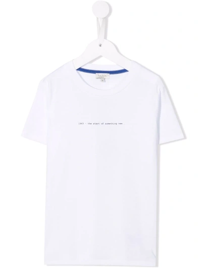 Paul Smith Junior Kids' Slogan-print Cotton T-shirt In White