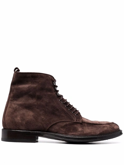 Alberto Fasciani Suede Ankle Boots In Brown