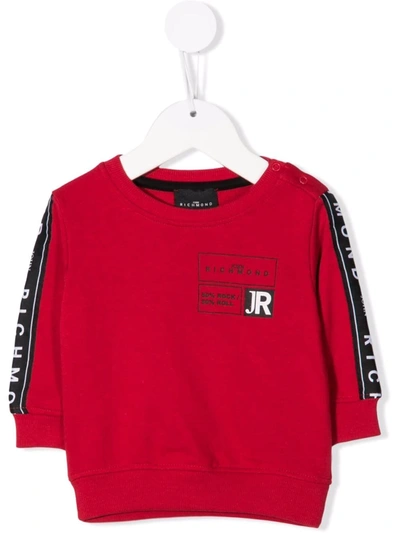 John Richmond Junior Babies' Logo Stripe Sweatshirt In Red