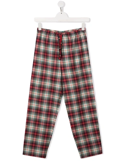 Mc2 Saint Barth Teen Tartan-check Pyjama Bottoms In Red