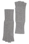 Portolano 12" Cashmere Fingerless Gloves In Medium Heather Grey