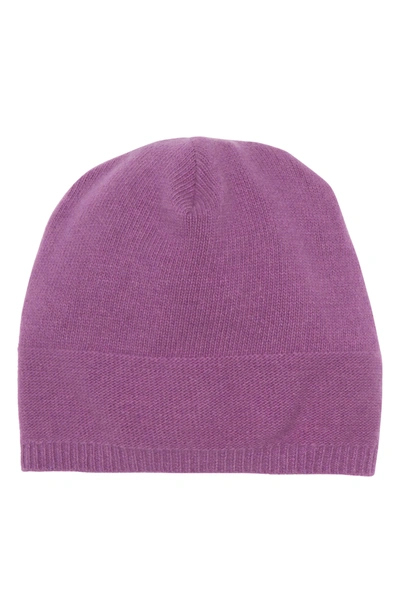 Portolano Slouchy Cashmere Knit Beanie In Bora Bora Purple