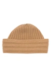 Portolano Chunky Ribbed Fold Beanie In Camel