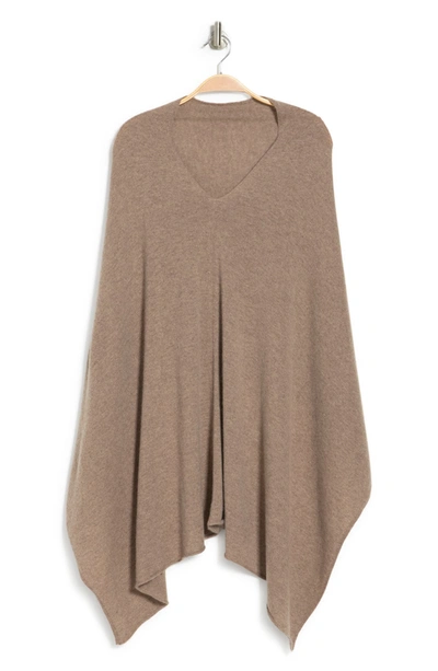 Portolano Cowl Neck Knit Poncho In Nile Brown