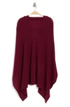 Portolano Cowl Neck Knit Poncho In Barolo