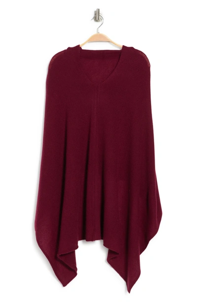 Portolano Cowl Neck Knit Poncho In Barolo