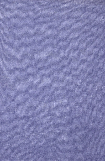 Portolano Lightweight Lambswool Blend Rolled Edge Wrap In Melange Blue