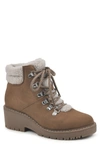 White Mountain Dynamite Faux Shearling Lined Bootie In Tan/fabric