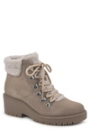White Mountain Dynamite Faux Shearling Lined Bootie In Sand/fabric