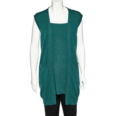 Pre-owned M Missoni Green Merino Wool & Angora Knit Sleeveless Jumper M