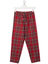 Mc2 Saint Barth Tartan-check Print Trousers In 红色