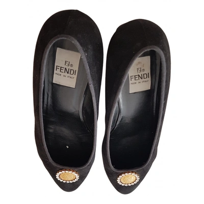 Pre-owned Fendi Ballet Flats In Black