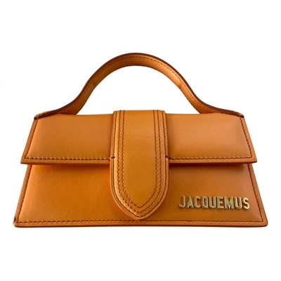 Pre-owned Jacquemus Le Bambino Leather Handbag In Orange