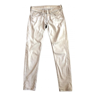 Pre-owned Fornarina Straight Jeans In Beige