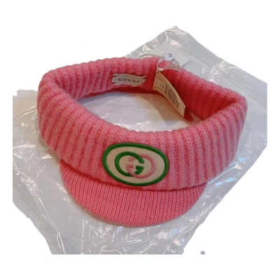 Pre-owned Gucci Wool Hat & Gloves In Pink