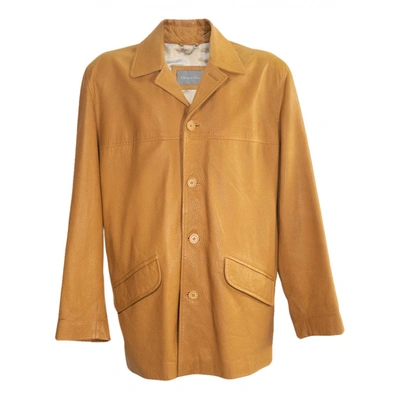 Pre-owned Dior Leather Jacket In Camel