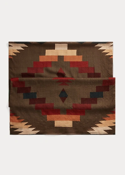 Double Rl Southwestern Wool-silk Scarf In Brown/red Multi