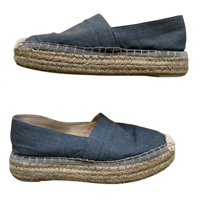 Pre-owned Brunello Cucinelli Leather Espadrilles In Grey