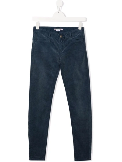 Bonpoint Teen Straight-leg Corduroy Trousers In Blue