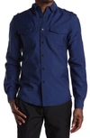 Valentino Long Sleeve Button Front Shirt In Indaco