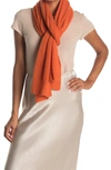 Portolano Cashmere Knit Wrap Scarf In Orange