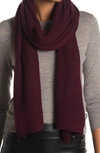 Portolano Ribbed Knit Wrap Scarf In Bordeaux