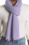 Portolano Ribbed Knit Wrap Scarf In Lilac