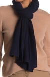 Portolano Ribbed Knit Wrap Scarf In Navy