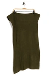 Portolano Ribbed Knit Wrap Scarf In Olive