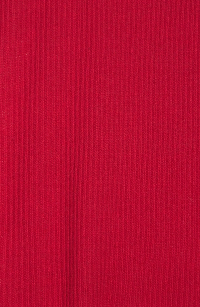 Portolano Ribbed Knit Wrap Scarf In Poppy Red