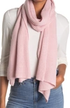 Portolano Ribbed Knit Wrap Scarf In Rose Pink