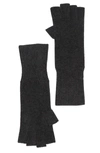 Portolano 12" Cashmere Fingerless Gloves In Heather Charcoal