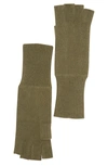 Portolano 12" Cashmere Fingerless Gloves In Martini Olive