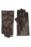 Portolano Cashmere Lined Nappa Leather Gloves In Chocolate
