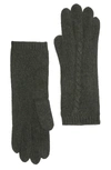Portolano Cable Knit Cashmere Gloves In Green Menagerie