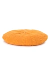 Portolano Cable Knit Cashmere Beret In Flame Orange