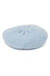 Portolano Cable Knit Cashmere Beret In Baby Blue