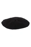 Portolano Cable Knit Cashmere Beret In Black