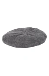 Portolano Cable Knit Cashmere Beret In Dark Heather Grey