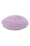Portolano Cable Knit Cashmere Beret In Lilac