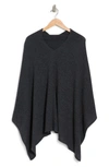 Portolano Cowl Neck Knit Poncho In Heather Charcoal