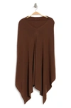 Portolano Cowl Neck Knit Poncho In H.vicuna