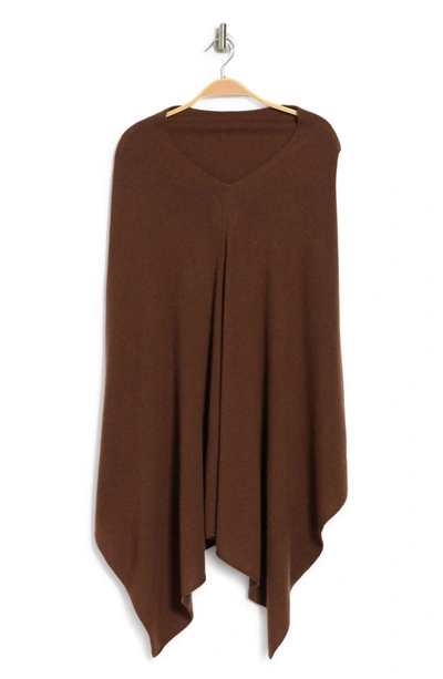 Portolano Cowl Neck Knit Poncho In H.vicuna