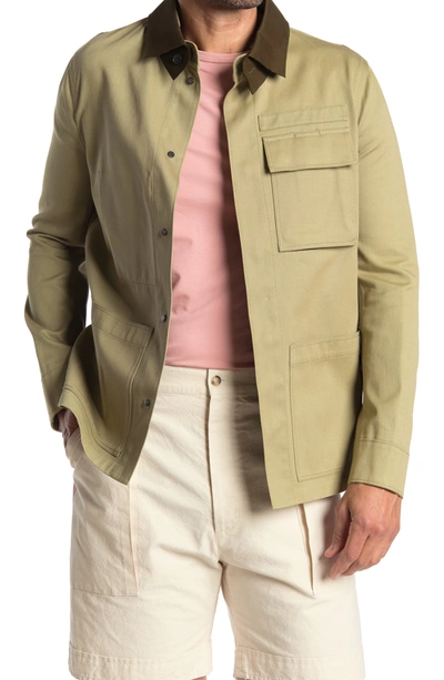 Valentino Two-tone Button Down Jacket In Army Sorbet