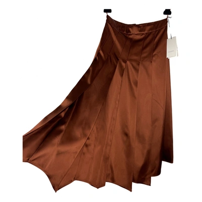 Pre-owned Gucci Maxi Skirt In Brown