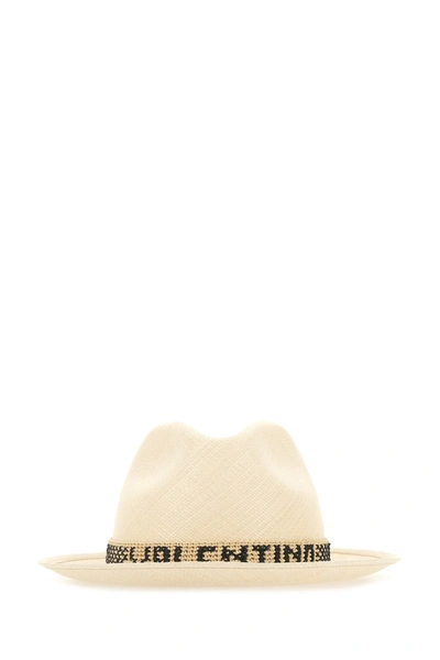 Valentino Garavani Logo-band Straw Hat In Neutrals