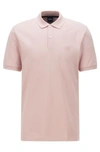 Hugo Boss Regular Fit Polo Shirt In Pima Cotton Piqu In Light Pink