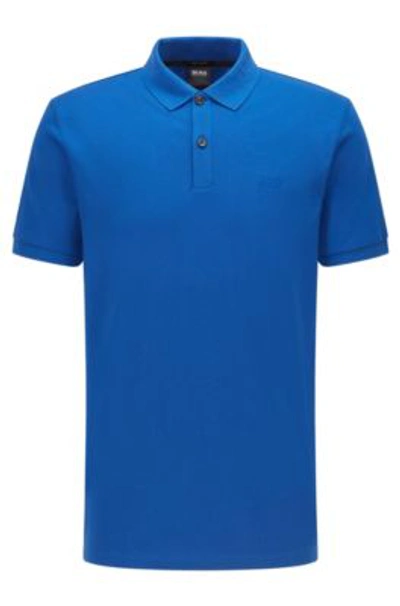 Hugo Boss Regular Fit Polo Shirt In Pima Cotton Piqu In Blue