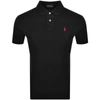 Polo Ralph Lauren "custom Slim Fit" Black Polo Shirt With Classic Collar And Pony Embroidery On The Front In Cotton Ma In Black