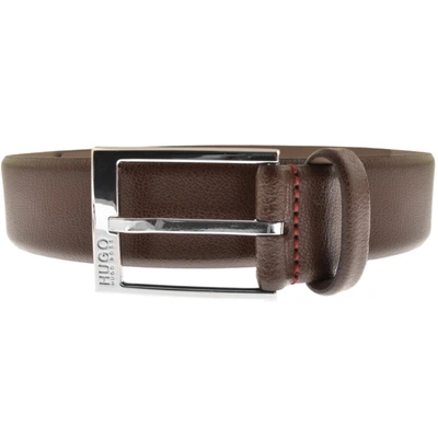 Hugo Gellot Leather Belt Brown In Dark Brown 202